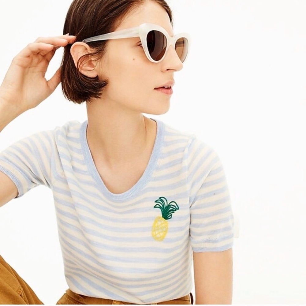 🆕{J. CREW} Tippi🍍Stripes Merino Wool Sweater